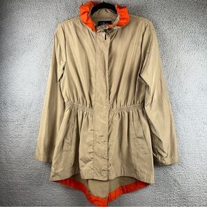 Luii by Anthropologie Jacket Womens Tan Small High Neck Parka Raincoat